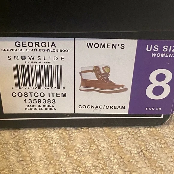 Snow Slide Brown and White Winter Boots size 8 - Picture 8 of 8